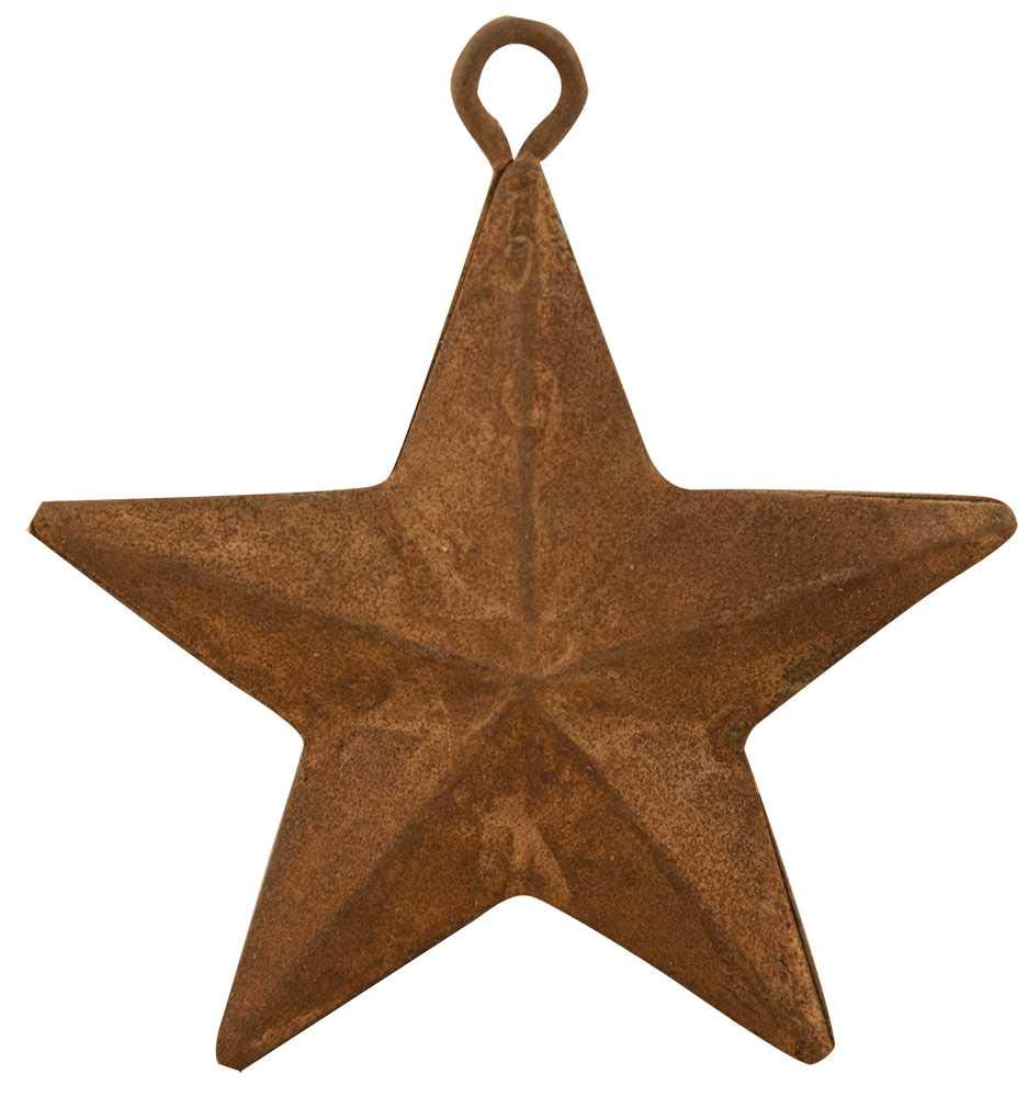 Rustic Metal Barn Star Ornaments | Rustic Country Christmas Tree Tin Ornaments | 2 inch |