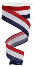 Patriotic Stripe Ribbon 1.5 Inch x 10 Yards Red, White and Blue