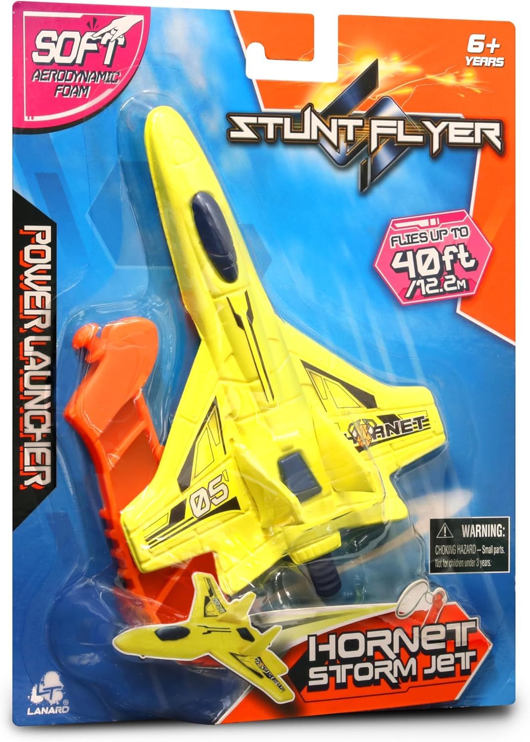 HAPPY DEALS ~ Stunt Flyer Hornet Storm Jet, 40 Ft Flying Range, Red or Yellow, Ages 6+
