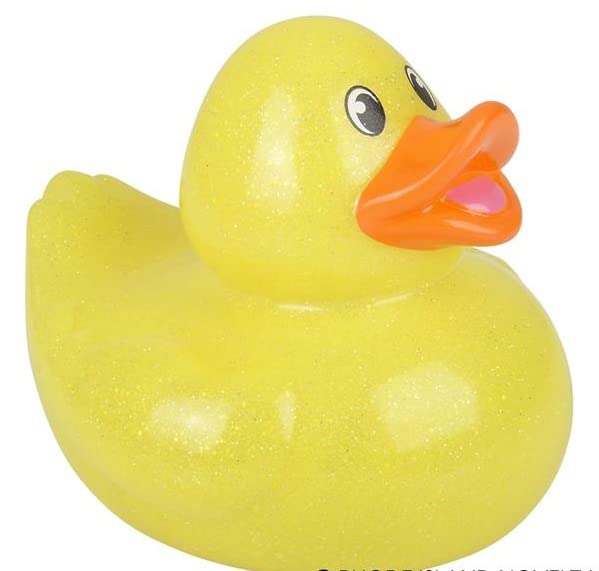 Giant Glitter Rubber Duck | Floating 6 Inch Ducky with Sound