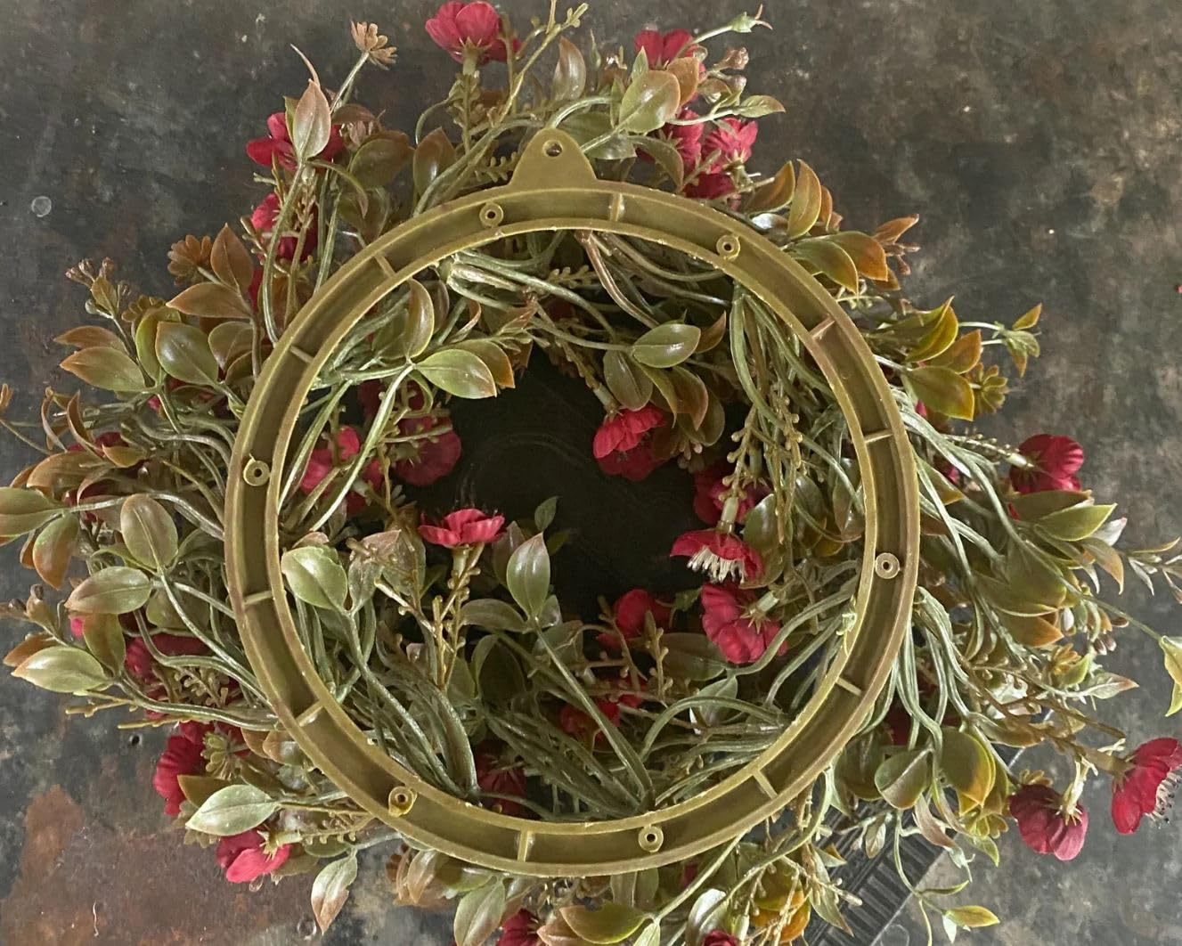 Flower Candle Ring Set of 2-13 Inch with 6 Inch Center - Faux Greenery Floral Julep Blooms