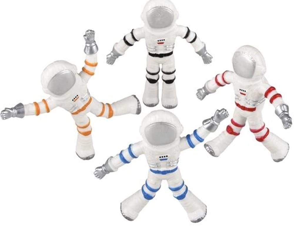 Happy Deals ~ Bendable Astronaut Toys 12 Pc - 3 Inch Party Favor Action Figures Space Fidget Stress Relief Great Gift