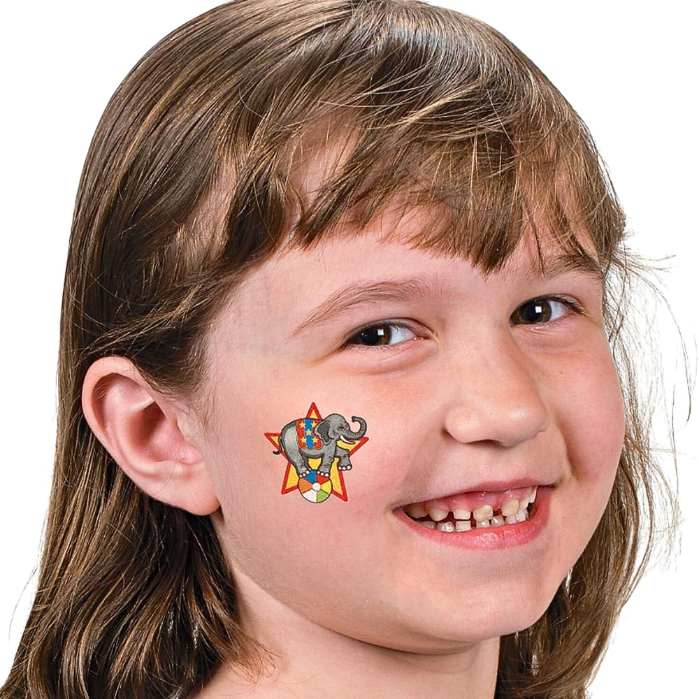 Fun Express Carnival Big top Circus Tattoos | 2 Inch- VBS Vacation Bible School Supplies/Decor - 72 pieces