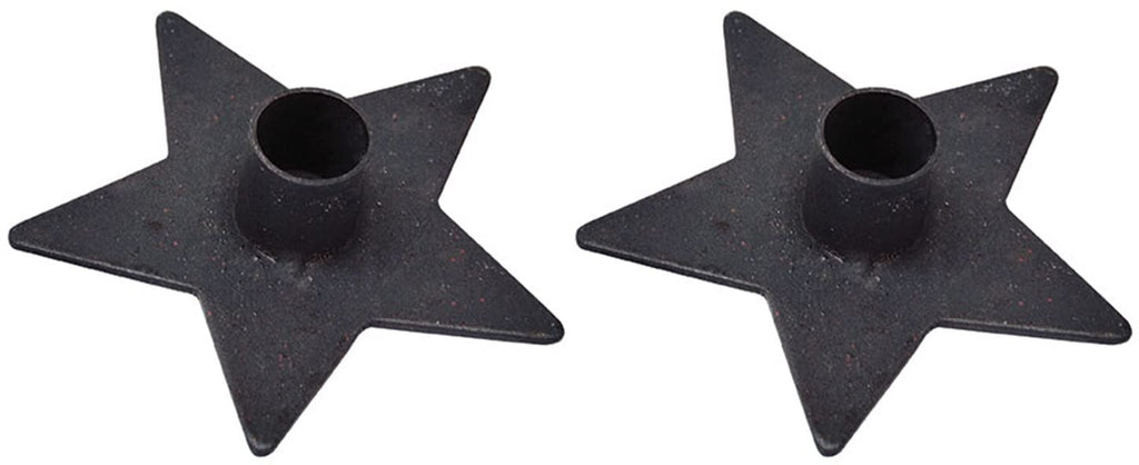 Iron Star Taper Candle Holders