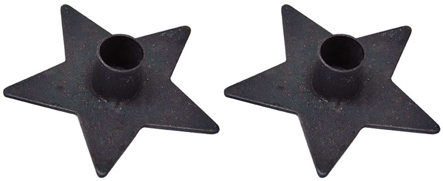 Iron Star Taper Candle Holders