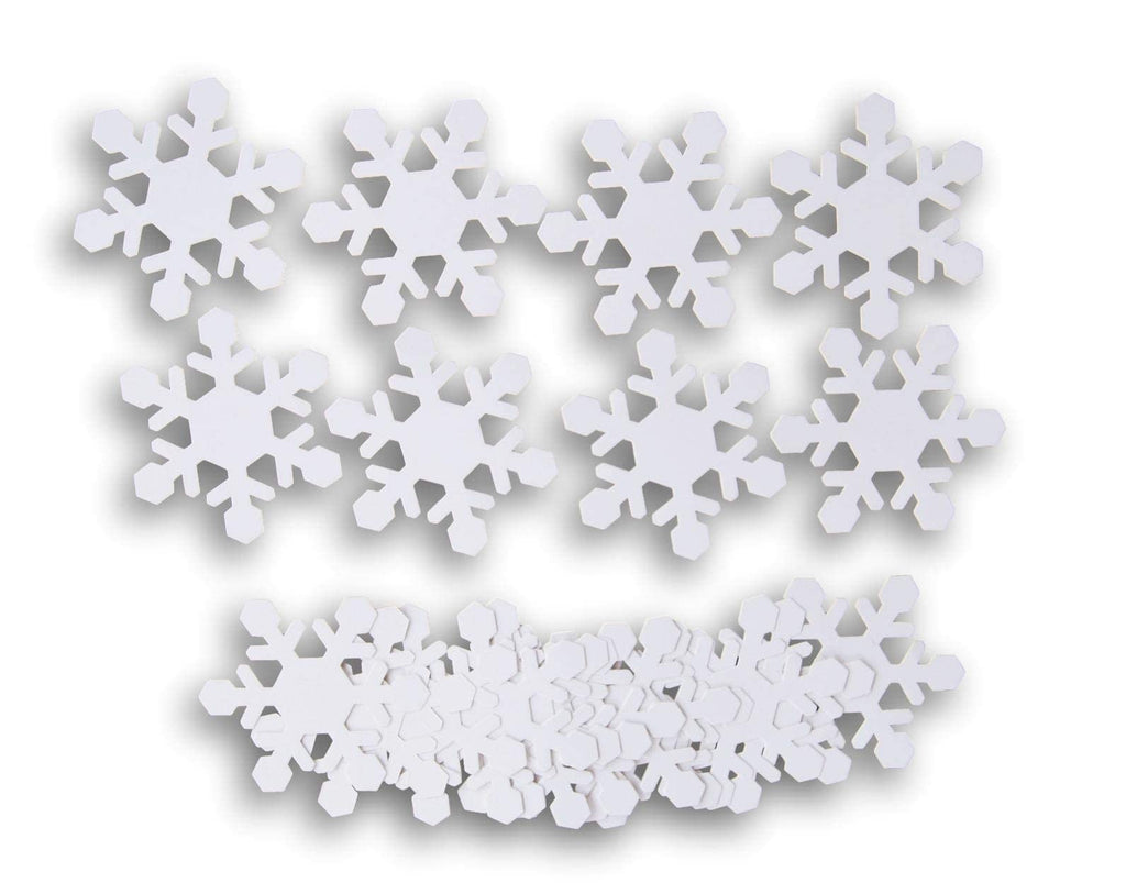 Cardstock Snowflake White Cut-Outs - Christmas Winter Shapes Crafts for Kids - 24 Pieces