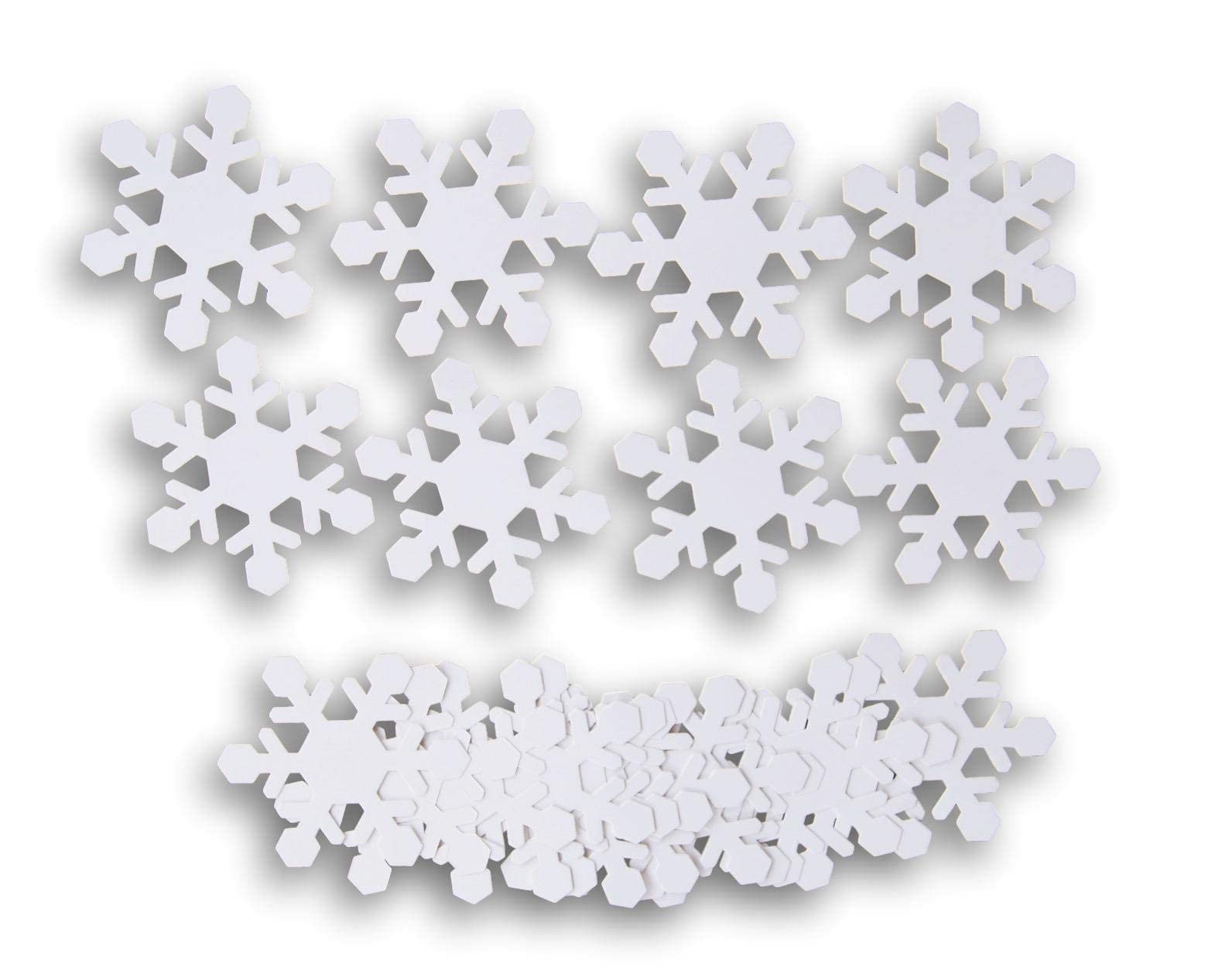 Cardstock Snowflake White Cut-Outs - Christmas Winter Shapes Crafts for Kids - 24 Pieces