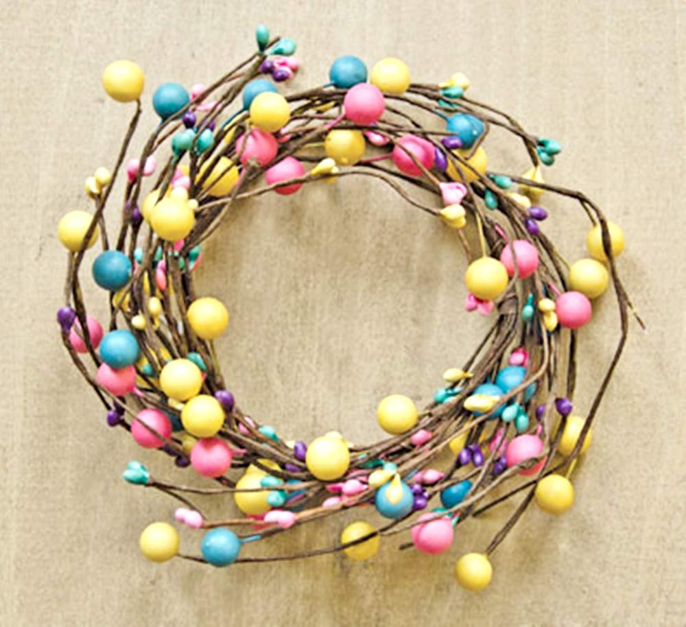 Easter Color Pip Candle Ring | 2 Pack | 8 inch with 3.5 inch Center | Candy Shop Pastel Color Pips