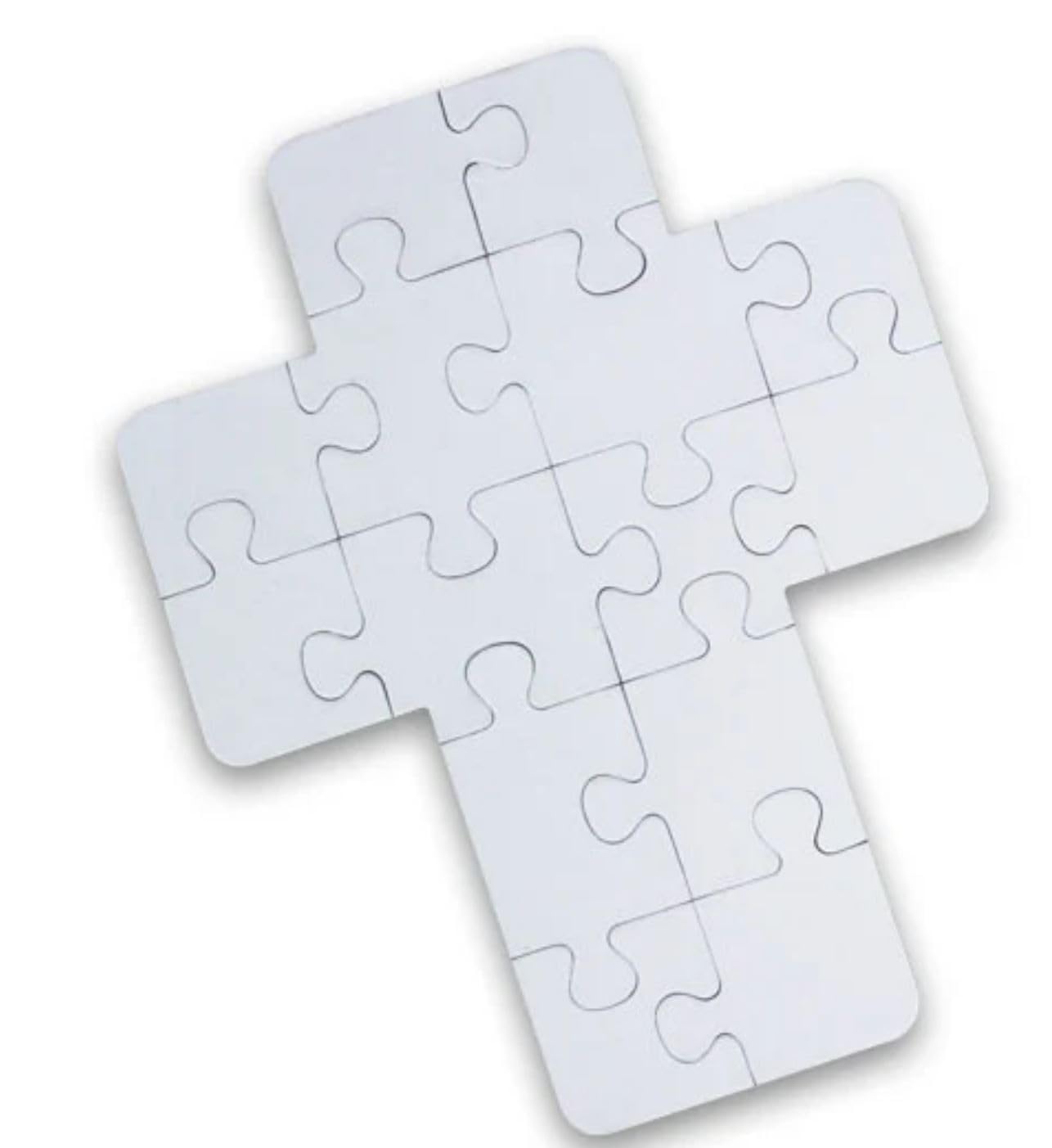 Blank White Cardboard Puzzle, 7 inch, 24 Pieces, Create Your Own Design