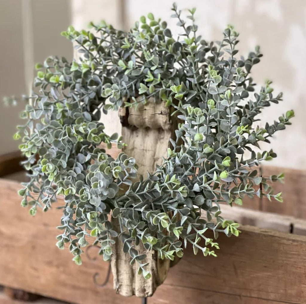 Pebble Eucalyptus Candle Ring Green