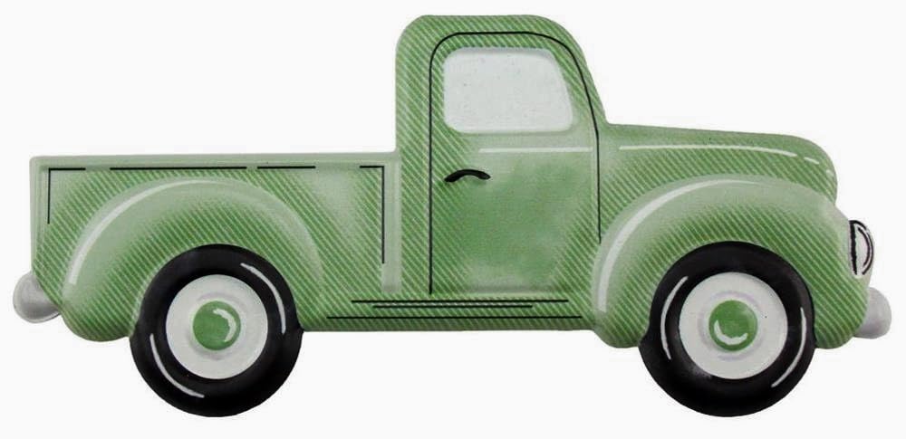 Metal Truck Accent Sign |12 Inch | Embossed Wreath Decor