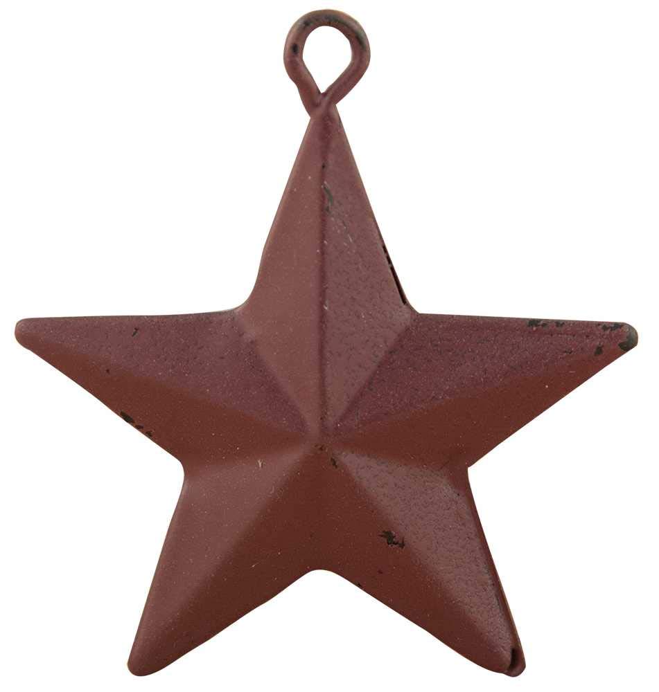 Rustic Metal Barn Star Ornaments | Rustic Country Christmas Tree Tin Ornaments | 2 inch |