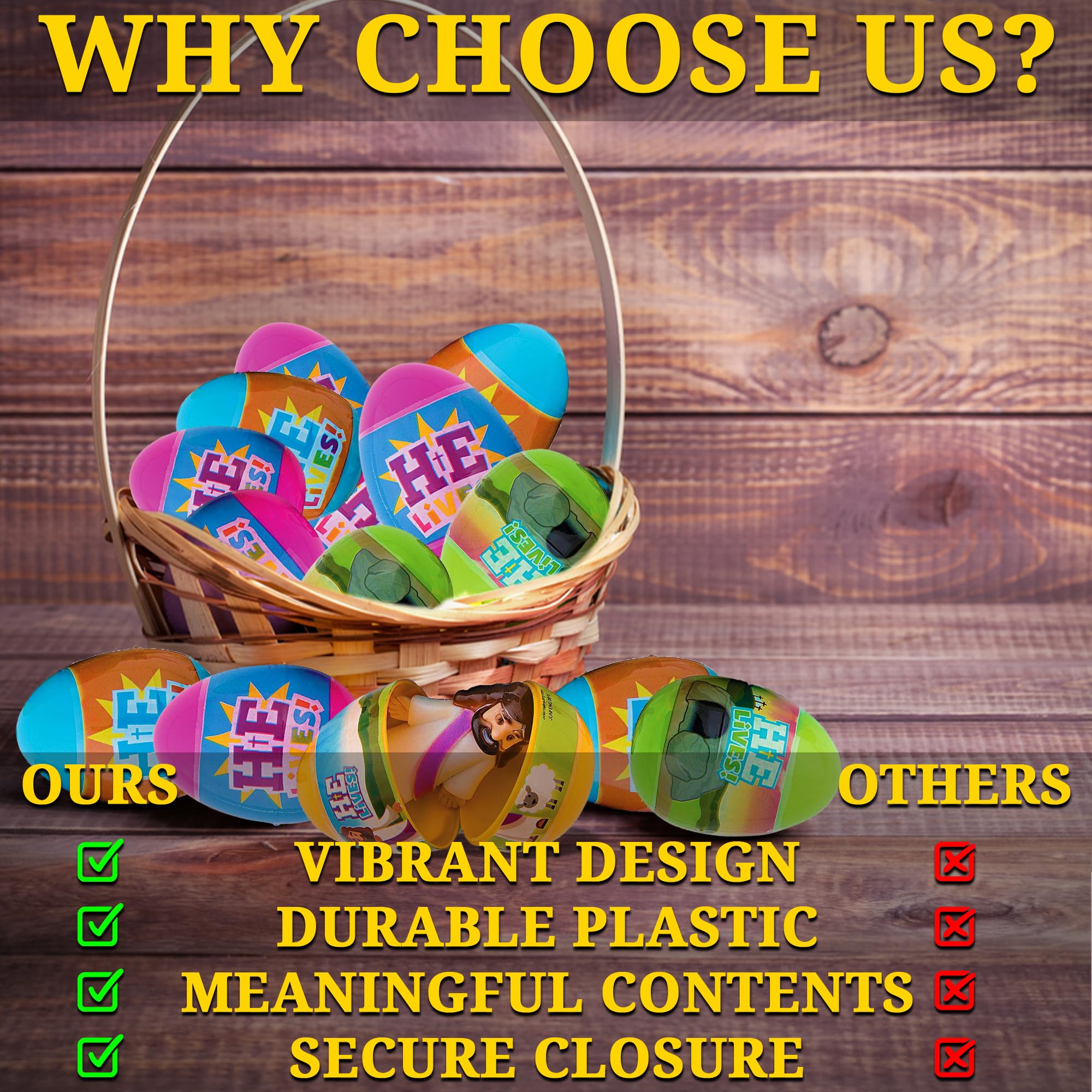 Fun Express Prefilled Easter Eggs 12 Pack - Christian Gifts for Kids with Religious Toys Inside | Easter Egg Fillers for Church Events, School & Easter Basket Stuffers | Faith Based Party Favors