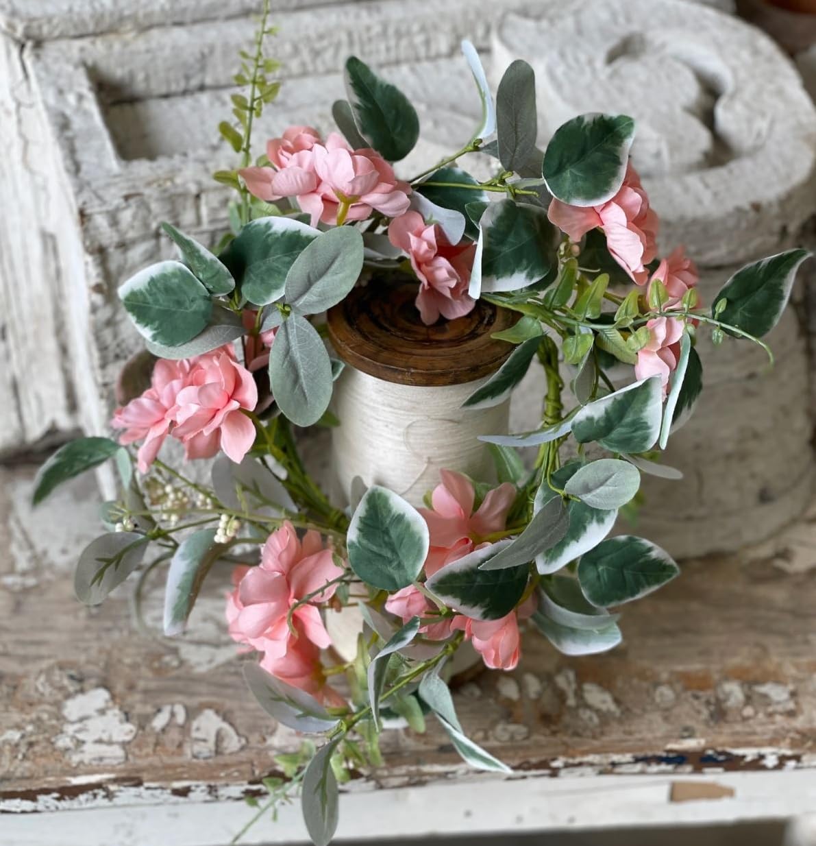 Pink Flower Candle Ring
