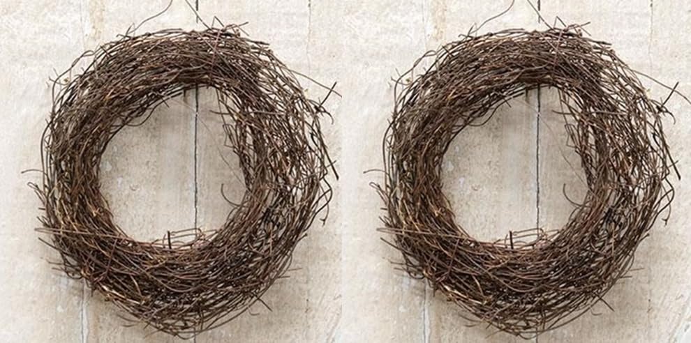 Angel Hair Vine Ring Wreath, 6 Inch Diameter, 4 Inch Center, Set of 2, Fall Decor Minimalist