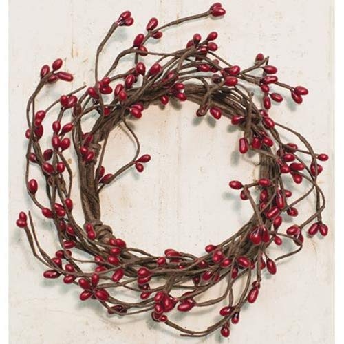 Burgundy Pip Candle Rings | 2 Pc | 3.5 inch Center | All Season pips Berries