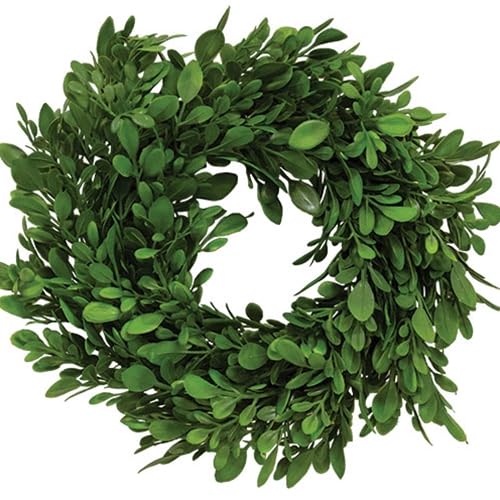 Boxwood Candle Ring Wreath, Green, 10 Inch Diameter with 3.5-4 Inch Center Opening, Artificial Greenery Centerpiece