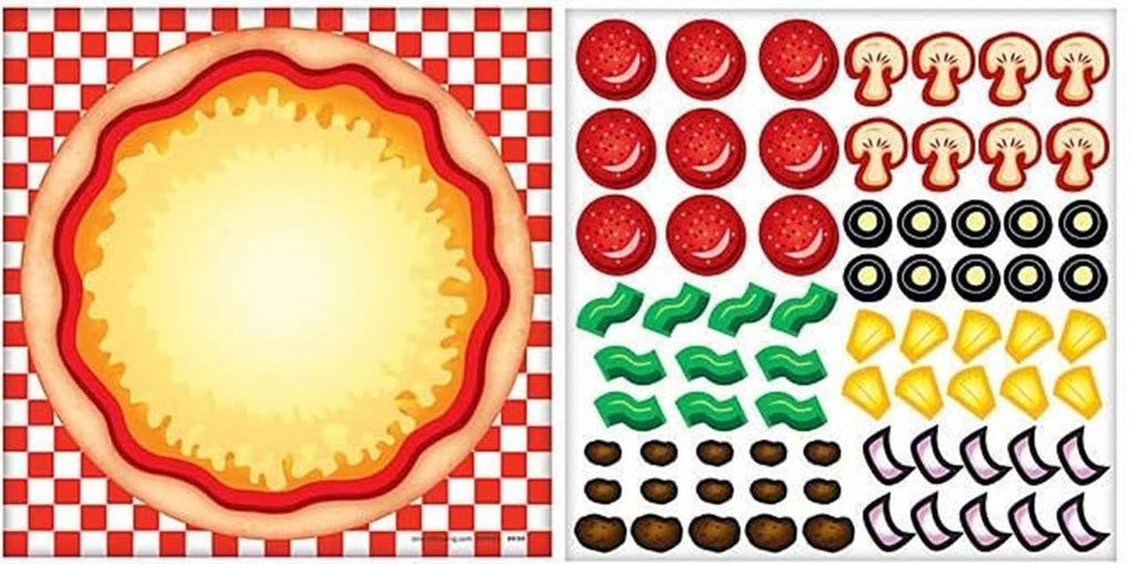 Make A Pizza Sticker Scene (12 Pack) Party and Classroom Game and Activities for Kids