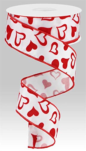 Hearts Wired Edge Ribbon, 10 Yards