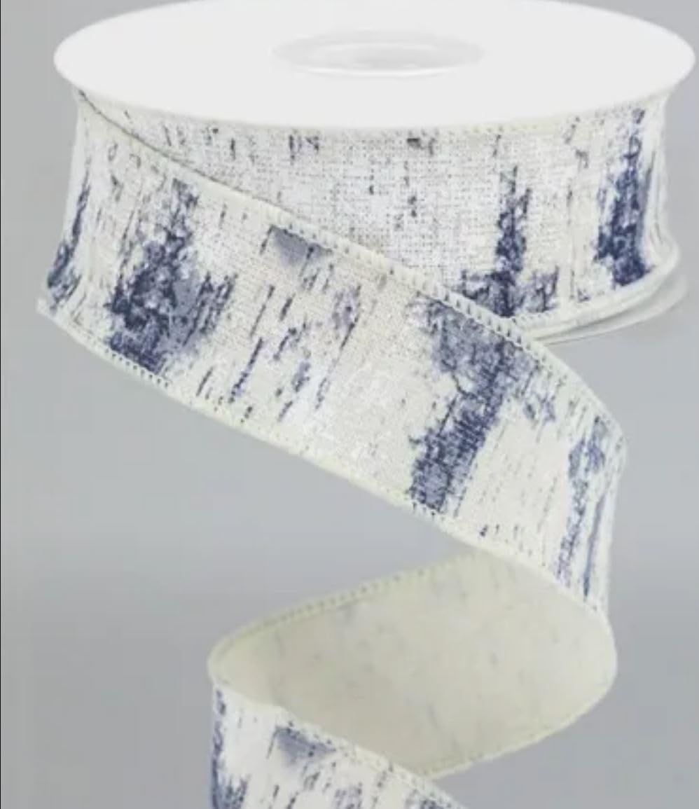 Birch Bark Wired Edge Ribbon | 10 Yards | 1.5 inch Faux Birch on Cotton