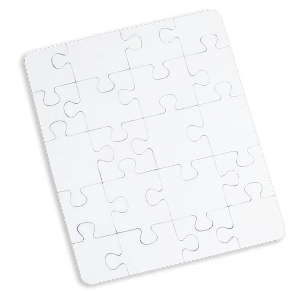 Blank White Cardboard Puzzle, 7 inch, 24 Pieces, Create Your Own Design