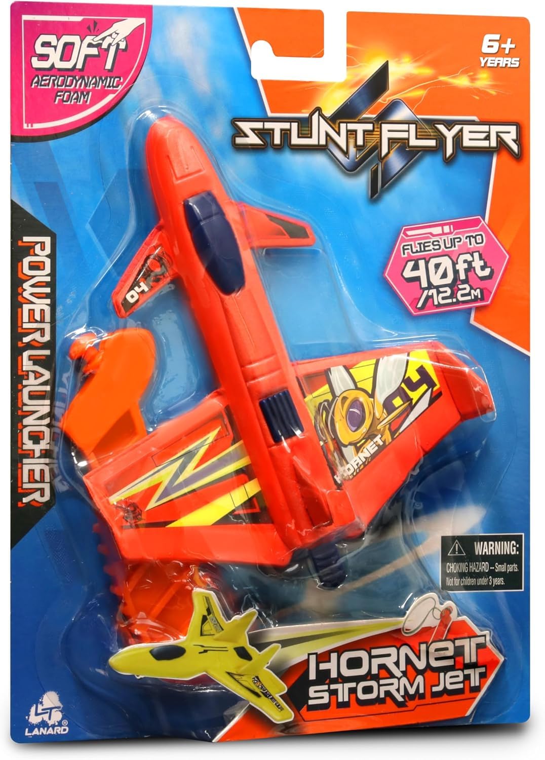 HAPPY DEALS ~ Stunt Flyer Hornet Storm Jet, 40 Ft Flying Range, Red or Yellow, Ages 6+