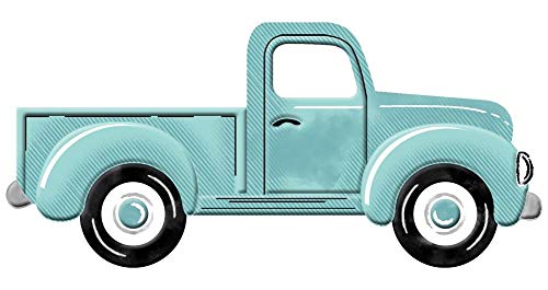 Metal Truck Accent Sign |12 Inch | Embossed Wreath Decor