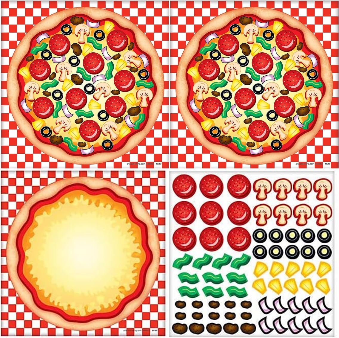 Make A Pizza Sticker Scene (12 Pack) Party and Classroom Game and Activities for Kids
