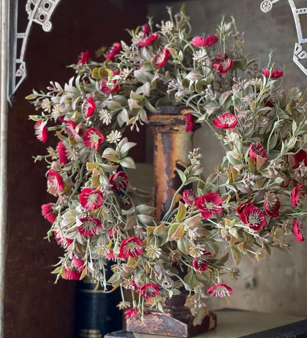 Flower Candle Ring Set of 2-13 Inch with 6 Inch Center - Faux Greenery Floral Julep Blooms