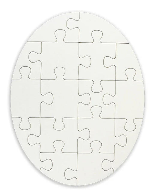 Blank White Cardboard Puzzle, 7 inch, 24 Pieces, Create Your Own Design