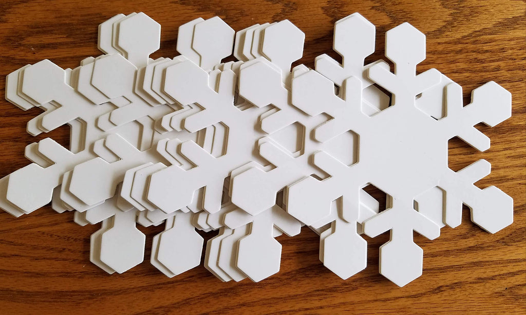 Cardstock Snowflake White Cut-Outs - Christmas Winter Shapes Crafts for Kids - 24 Pieces